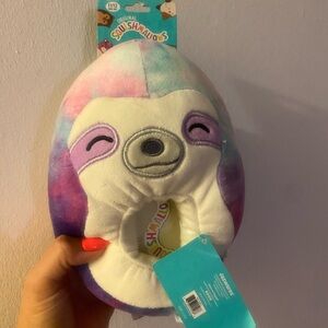 Squishmallows Colorful Sloth Plush slippers